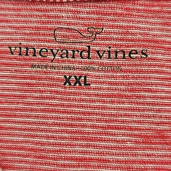 Vineyard Vines Mens Sz XXL Red/White Nautical Whale Logo Striped Polo Shirt - Picture 3 of 11